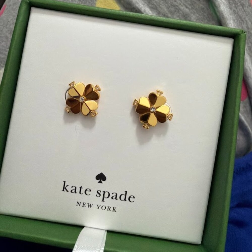 KATE SPADE GOLD FLORAL STUD EARRINGS